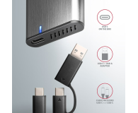 AXAGON EEM2-SG2 Obudowa zewnętrzna aluminiowa bezśrubowa USB-C 3.2 Gen 2 M.2 NVMe & SATA SSD + USB-A - USB-C redukcja - 1353424 - zdjęcie 9